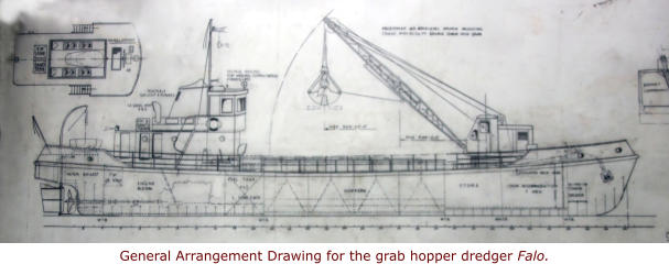 General Arrangement Drawing for the grab hopper dredger Falo.