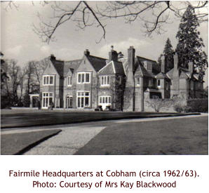 Fairmile Headquarters at Cobham (circa 1962/63).Photo: Courtesy of Mrs Kay Blackwood